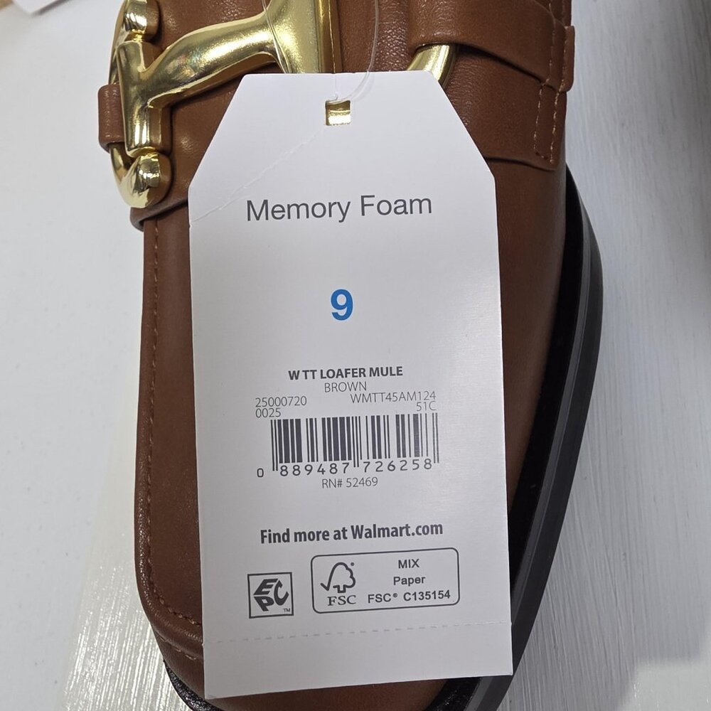 Time and Tru Shoes Womens Size 9 Brown Loafer Mule Memory Foam WMTT45AM124 - Picture 10 of 11